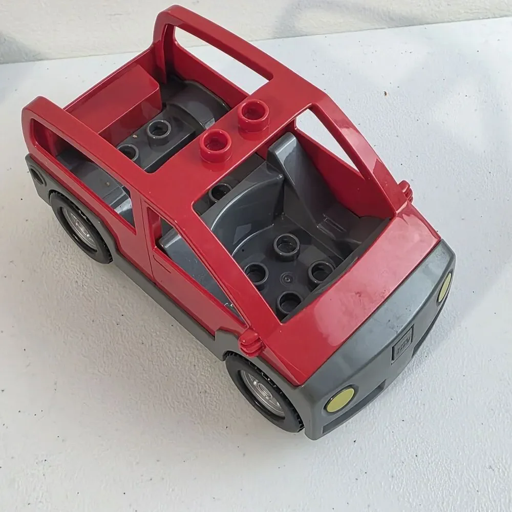 LEGO DUPLO Caravan Van Car Red & Dark Bluish Gray for 5655 EUC Blocks